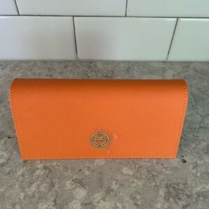 NEW Tory Burch Sunglasses Case & Cloth Logo Pouch Orange